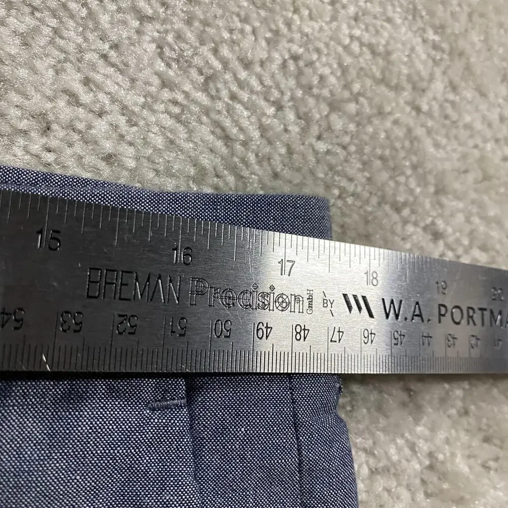 J.Crew Ludlow Pants Mens 34x30* Blue Chambray Baird McNutt Linen Dress Trousers